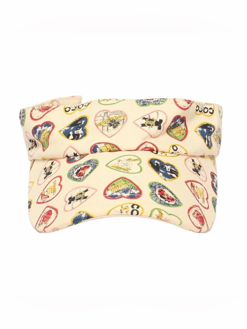 RARE Chanel Valentines Day Hearts Sun Visor Hat